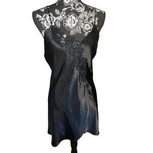 InTime Women’s Vintage Black Spaghetti Strap Teddy/Lingerie, Size Medium